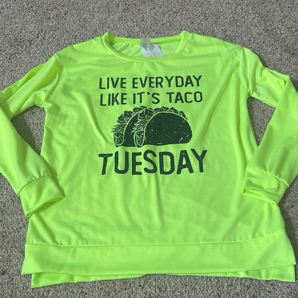 Sew In Love Neon Green Casual Top